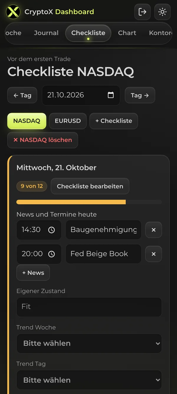 Checkliste am Smartphone