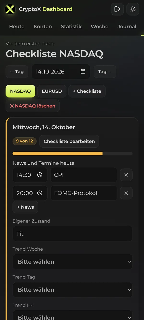 Checkliste am Smartphone